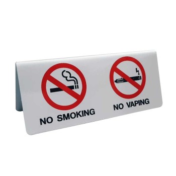 Πινακίδα επιτραπέζια αλουμινίου "ΝΟ SMOKING/NO VAPING" σετ 3 τεμ. 
