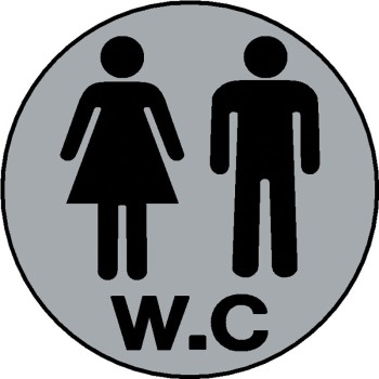 Πινακίδα σήμανσης αλουμινίου ''W.C'' 
