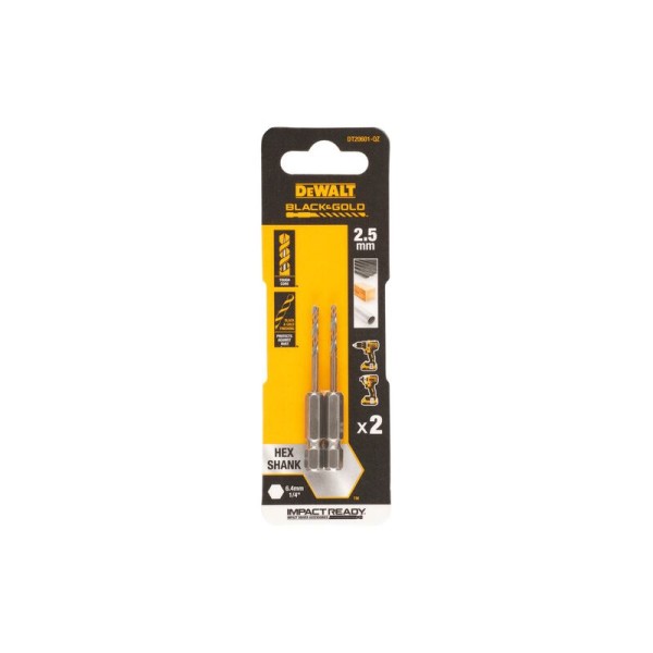 Dewalt DT20601 Τρυπάνι Εξάγωνο Χρυσό 2.5mm ΑΞΕΣΟΥΑΡ ΗΛΕΚΤΡΙΚΩΝ ΕΡΓΑΛΕΙΩΝ