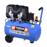 TOROS: ΑΕΡΟΣΥΜΠΙΕΣΤΗΣ OILFREE ΧΑΜΗΛΟΥ ΘΟΡΥΒΟΥ (SEMISILENT) 24LT/2,0HP - 10 BAR 