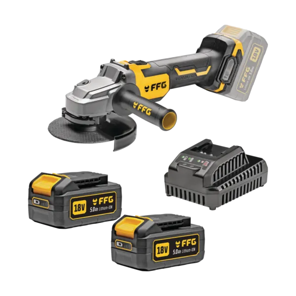 ΓΩΝΙΑΚΟΣ ΤΡΟΧΟΣ ΜΠΑΤΑΡΙΑΣ AG 125 18V PRO -2x5,0Ah ΕΡΓΑΛΕΙΑ ΜΠΑΤΑΡΙΑΣ