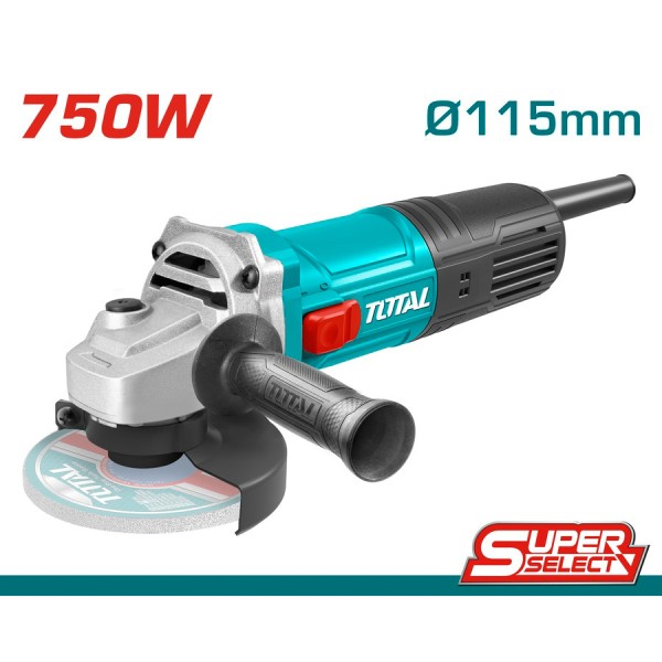TOTAL ΓΩΝΙΑΚΟΣ ΤΡΟΧΟΣ 750W/115mm SUPER SELECT (TG10711556) Ηλεκτρικά Εργαλεία