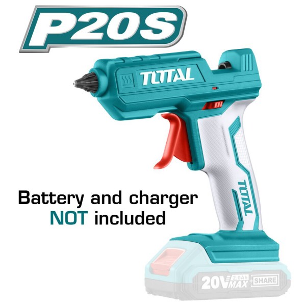 TOTAL ΠΙΣΤΟΛΙ ΚΟΛΛΑΣ ΜΠΑΤ. Li-ion 20V ΧΩΡΙΣ ΜΠΑΤΑΡΙΑ & ΦΟΡΤΙΣΤΗ (TGGLI2001) Ηλεκτρικά Εργαλεία