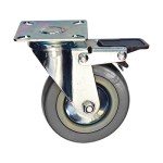 ΡΟΔΑ ΠΕΡΙΣΤΡΕΦΟΜΕΝΗ ΓΚΡΙ ΜΕ ΦΡΕΝΟ 100mm, FF GROUP (27554)