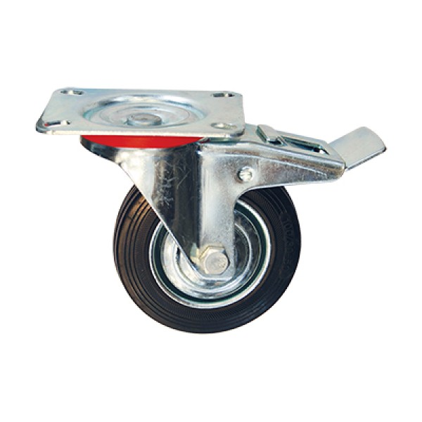 ΡΟΔΑ ΠΕΡΙΣΤΡΕΦΟΜΕΝΗ ΜΑΥΡΗ ΜΕ ΦΡΕΝΟ ΚΑΙ ΡΟΥΛΕΜΑΝ  75mm, FF GROUP (30831)