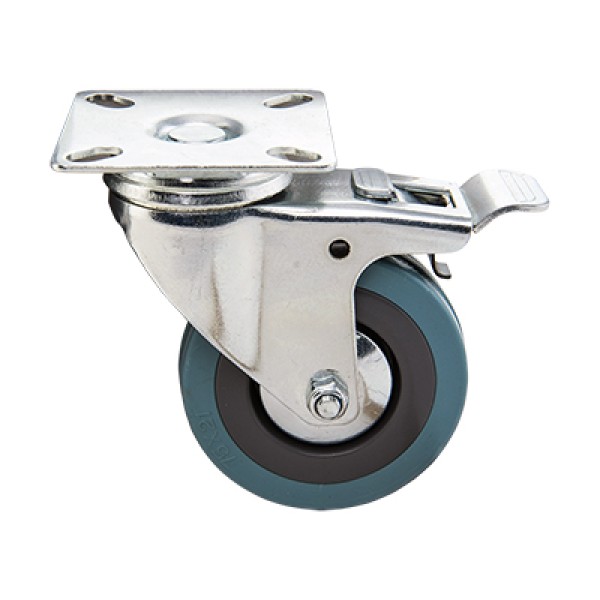 ΡΟΔΑ ΒΙΟΜΗΧΑΝΙΚΗ ΒΑΡΕΩΣ ΤΥΠΟΥ, NYLON ΜΠΛΕ, ΜΕ ΦΡΕΝΟ, Φ 75mm, FF GROUP (39426) ΕΙΔΗ ΚΙΓΚΑΛΕΡΙΑΣ