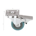 ΡΟΔΑ ΒΙΟΜΗΧΑΝΙΚΗ ΒΑΡΕΩΣ ΤΥΠΟΥ, NYLON ΜΠΛΕ, ΜΕ ΦΡΕΝΟ, Φ100mm, FF GROUP (40907)