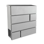 ΓΡΑΜΜΑΤΟΚΙΒΩΤΙΟ ΑΣΗΜΙ ΜΕ ΘΗΚΗ ΕΦΗΜΕΡΙΔΩΝ, 370x370x105x0,6mm, FF GROUP (41599)