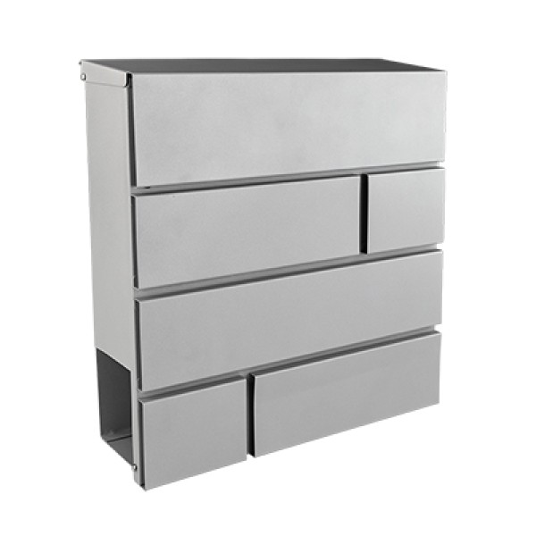 ΓΡΑΜΜΑΤΟΚΙΒΩΤΙΟ ΑΣΗΜΙ ΜΕ ΘΗΚΗ ΕΦΗΜΕΡΙΔΩΝ, 370x370x105x0,6mm, FF GROUP (41599)