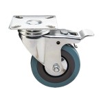 ΡΟΔΑ ΒΙΟΜΗΧΑΝΙΚΗ ΒΑΡΕΩΣ ΤΥΠΟΥ, NYLON ΜΠΛΕ, ΜΕ ΦΡΕΝΟ, Φ 50mm, FF GROUP (41721) Σιδηρικά - Βιομηχανικά