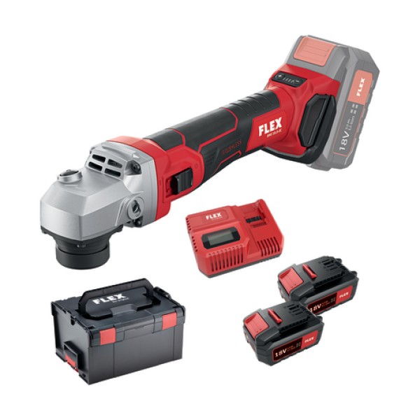 ΜΟΤΕΡ ΣΑΤΙΝΙΕΡΑΣ FLEX -SP BME-18.0-EC, Ø125mm +(2x5,0Ah) +ΦΟΡΤΙΣΤΗΣ +ΒΑΛΙΤΣΑ ΗΛΕΚΤΡΙΚΑ ΕΡΓΑΛΕΙΑ