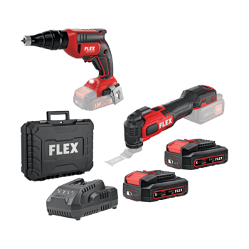ΣΕΤ FLEX - ΚΑΤΣΑΒΙΔΙ ΓΥΨΟΣΑΝΙΔΑΣ KAI ΠΟΛΥΕΡΓΑΛΕΙΟ MULTI-CUTTER FLEX DW 45 & MT 18-EC TC/2.5 Set ΗΛΕΚΤΡΙΚΑ ΕΡΓΑΛΕΙΑ