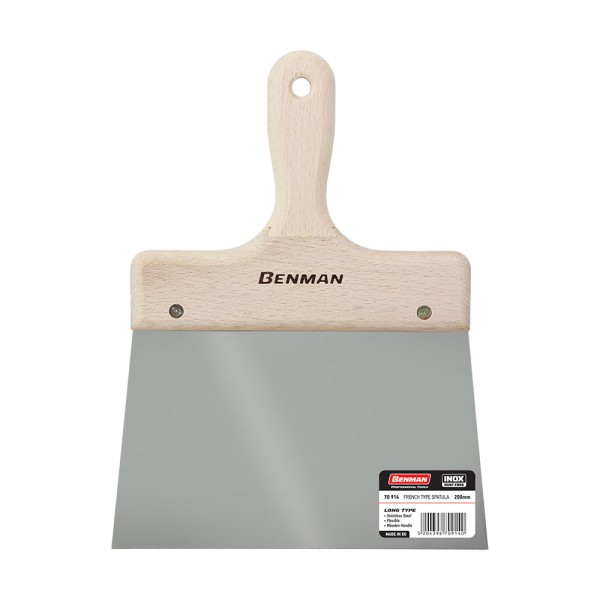 ΣΠΑΤΟΥΛΑ ΦΑΡΔΙΑ INOX, ΜΑΚΡΙΑ ΛΑΜΑ, ΞΥΛINH ΛΑΒΗ 180mm, BENMAN (70913)