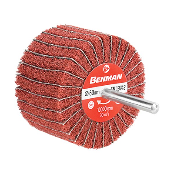 ΣΒΟΥΡΑΚΙ ΛΕΙΑΝΣΗΣ ΜΕ ΑΞΟΝΑΚΙ, ΑΝΑΜΕΙΚΤΟ, 60x40x6mm, P150, BENMAN (72075)