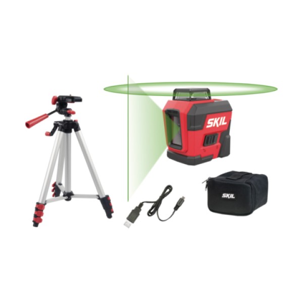 ΑΛΦΑΔΙ LASER 360° & ΚΑΘΕΤΗ ΓΡΑΜΜΗ (ΠΡΑΣΙΝΟ) 1961DA, 30m +ΤΡΙΠΟΔΟ, SKIL Red Ηλεκτρικά Εργαλεία