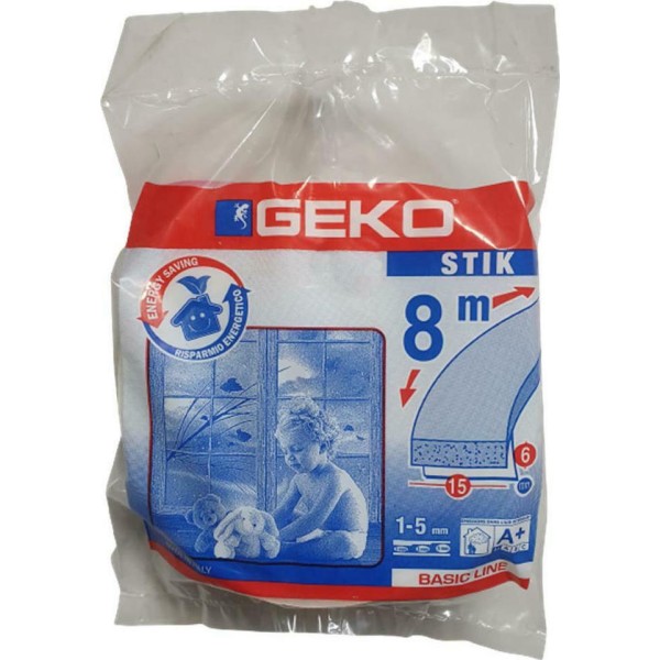 GEKO Αφρώδες Αεροστόπ Αυτοκόλλητη Ταινία Παραθύρου Λευκό 8mx1,5cm ΑΕΡΟΣΤΟΠ ΠΑΡΑΘΥΡΟΥ