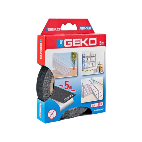 Geko Anti-Slip Αυτοκόλλητη Αντιολισθητική Ταινία Μαύρη 25mmx5m ΑΓΡΟΤΙΚΑ ΕΡΓΑΛΕΙΑ