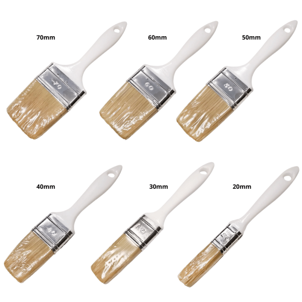 SVS Πινέλο Βαφής Ημίδιπλο Με Ξανθιά Τρίχα Και λευκή πλαστική λαβή Χρώματα - Υλικά Βαφής