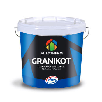 Σιλικονούχος ινοπλισμένος σοβάς GRANIKOT GRAFIATO SILICONE  25 Kg ΒΑΣΗ TR 2,5 mm Θερμομόνωση - Κονιάματα