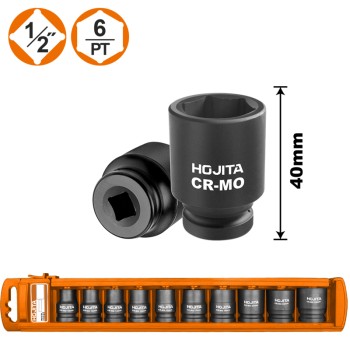 Καρυδάκια εξάγωνα 1/2'' HOJITA σετ 10 τεμ. Καρυδάκια