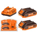 Σετ μπαταρίας HOJITA 20V 2x2.0Ah & φορτιστής 2Α ΜΠΑΤΑΡΙΕΣ - ΦΟΡΤΙΣΤΕΣ ΕΡΓΑΛΕΙΩΝ ΜΠΑΤΑΡΙΑΣ