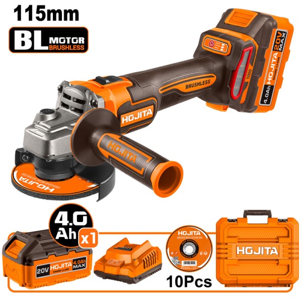 Γωνιακός τροχός HOJITA Brushless 115mm -3 ταχυτήτων μπαταρίας 20V ΓΩΝΙΑΚΟΙ ΤΡΟΧΟΙ ΜΠΑΤΑΡΙΑΣ