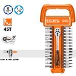 Καστάνια 1/4'' με καρυδάκια σετ 27τεμ. Καστάνιες - Μανέλες