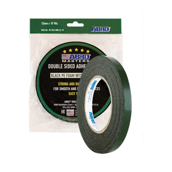 Abro DS-BLK-GRN-12-10 Αφρώδης Tαινία Διπλής Όψης Πράσινη-Μαύρη 12mm x 9m 