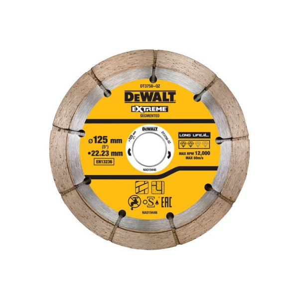 Dewalt DT3758 Δίσκος Κοπής Δομικών Υλικών 125 x 22.2mm 