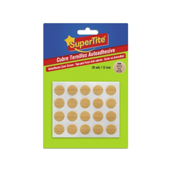 Supertite 8081 Στρογγυλά Αυτοκόλλητα για Κάλυψη Βιδών Οξιά 20ΤΜΧ 