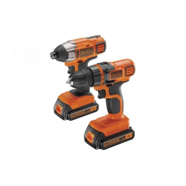 Σετ Δραπανοκατσάβιδο & Παλμικό Κατσαβίδι Black & Decker BDCDDIM18B 18V με Μπαταρία 1.5Ah ΣΕΤ ΕΡΓΑΛΕΙΩΝ