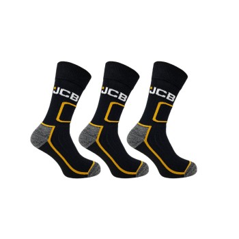 JCB JCBX000189 Shin Protect Μαύρες Κάλτσες Εργασίας Ανδρικές 3 Ζεύγη 39-46