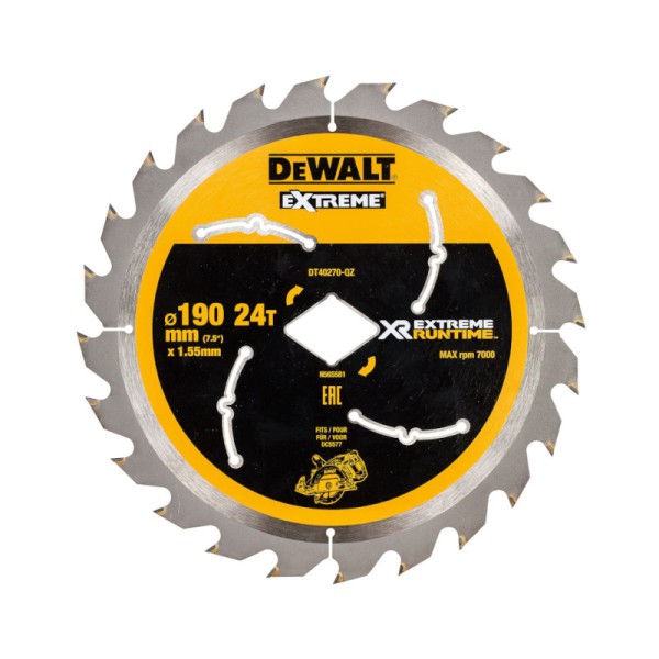 Dewalt DT40270 Διαμαντόδισκος Extreme 24T 190mm 