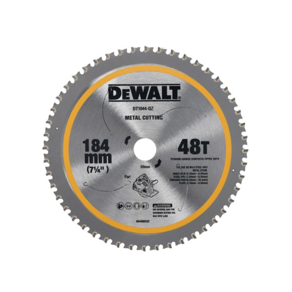 Dewalt DT1044 Δίσκος Κοπής Μετάλλου 48Τ 184mm 
