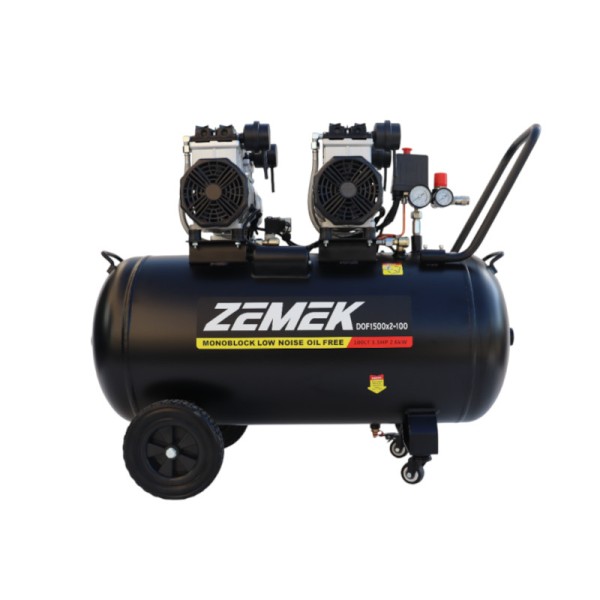 Zemek DOF1500x2-100 Αθόρυβος Αεροσυμπιεστής Χωρίς Λάδι με 2 Αντλίες 3.5HP 100Lt 8Bar Zemek DOF1500x2-100 Αθόρυβος Αεροσυμπιεστής Χωρίς Λάδι με 2 Αντλίες 3.5HP 100Lt 8Bar