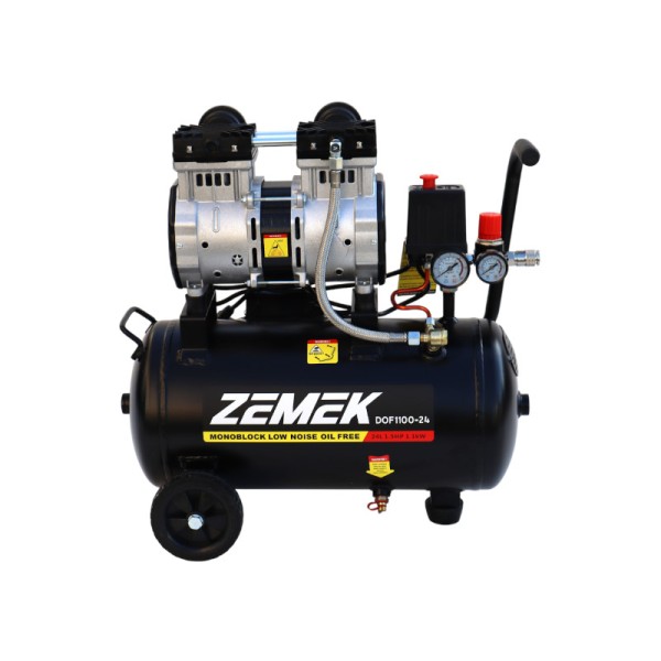Zemek DOF1100-24 Αθόρυβος Αεροσυμπιεστής Χωρίς Λάδι 1.5HP 24Lt 8Bar 