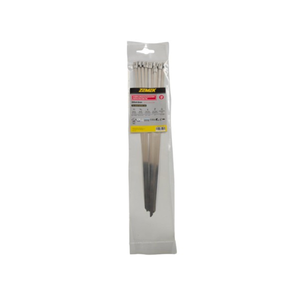Zemek ZK-SS-S-260-10-316 Ανοξείδωτα Μεταλλικά Δεματικά 4.6x260mm SS316 10TMX