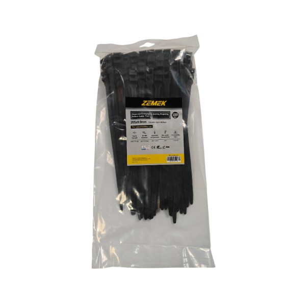 Zemek ZK-E-HD-265-10-B Ενισχυμένα Δεματικά Διπλής Κεφαλής 9x265mm Μαύρα 100ΤΜΧ Zemek ZK-E-HD-265-10-B Ενισχυμένα Δεματικά Διπλής Κεφαλής 9x265mm Μαύρα 100ΤΜΧ