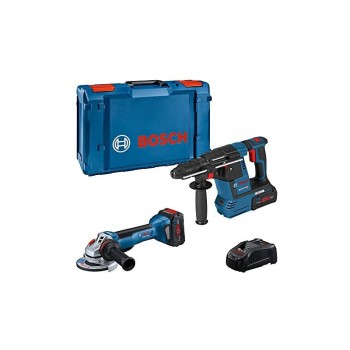 Bosch 0615990N33 Σετ 18V με Πιστολέτο GBH 18V-26 Τροχό GWS 18V-10 PC Μπαταρίες 2X5.5Ah & Φορτιστή