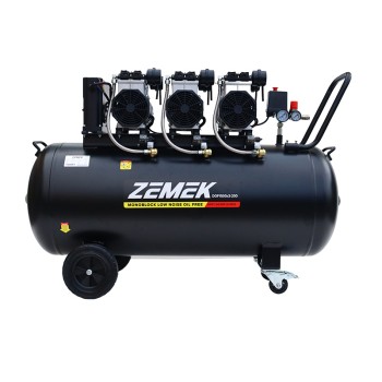 Zemek DOF1500x3-200 Αθόρυβος Αεροσυμπιεστής Χωρίς Λάδι 6HP 200lt 8bar με 3 Αντλίες