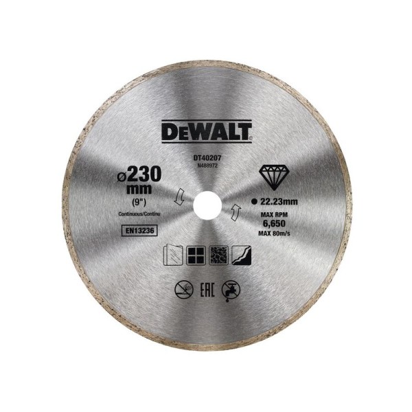 Dewalt DT40207 Διαμαντόδισκος για Πλακάκια και Κεραμικά 230mm Ηλεκτρικά Εργαλεία