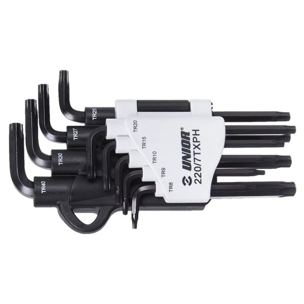 Unior 613089 Συλλογή Κλειδιών TORX (TX) σε Πλαστική Κρεμάστρα 220/7TXPH TX9 40 Εργαλεία Χειρός