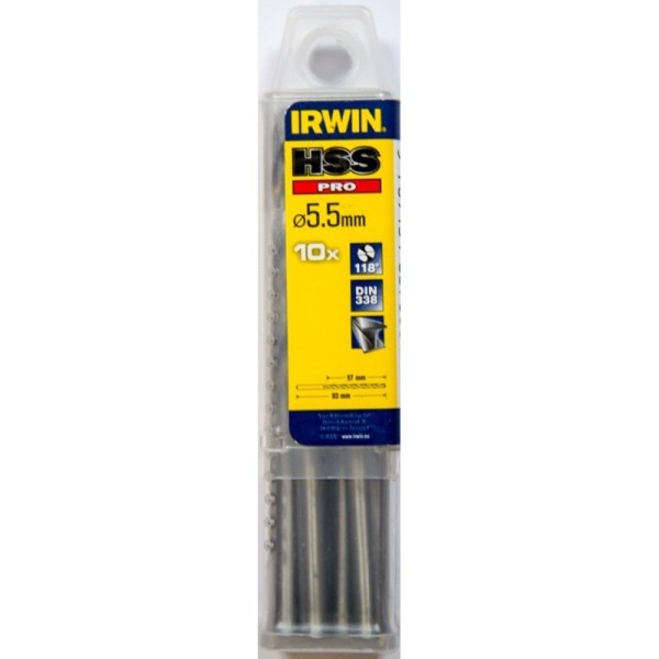 Irwin 10502286 Τρυπάνια Μετάλλου HSS 5.5x93mm 10ΤΜΧ 