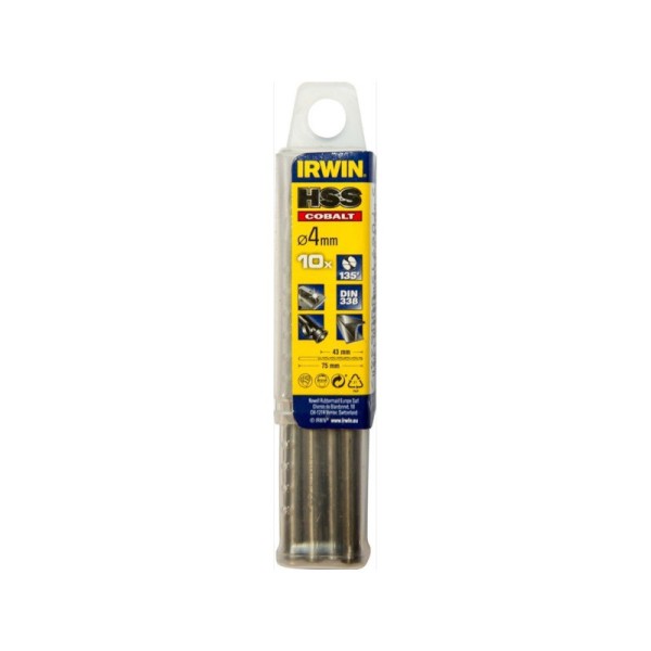 Irwin 10502520 Σετ Τρυπάνια Κοβαλτίου 4mm 10ΤΜΧ 