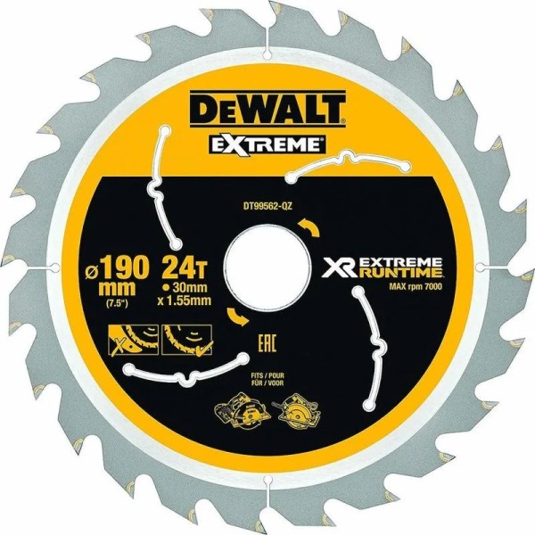 Dewalt DT99562 Δίσκος Κοπής 190 X 30 X 24T ATB+R Ηλεκτρικά Εργαλεία