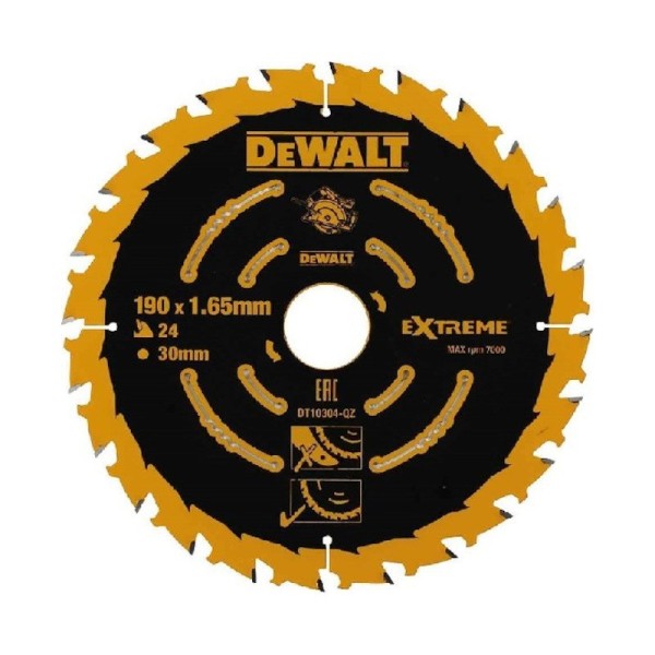 Dewalt DT10304 Δίσκος Κοπής Ξύλου 190mm X 24 Δόντια Ηλεκτρικά Εργαλεία