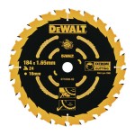 DEWALT DT10302 Δίσκος Kοπής για Ξύλο 184mm X 24 Δόντια Ηλεκτρικά Εργαλεία