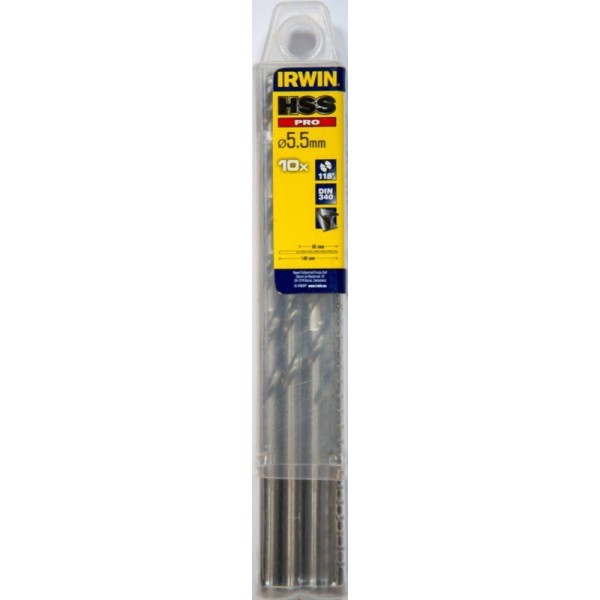Irwin 10502489 Τρυπάνια Μετάλλου HSS 5.5x140mm 10ΤΜΧ 