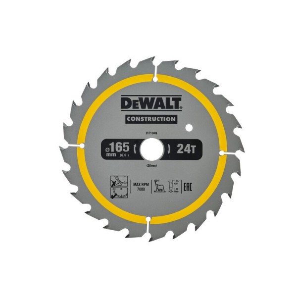 Dewalt DT1949 Δίσκος Κοπής 165x20mm 24Δ 