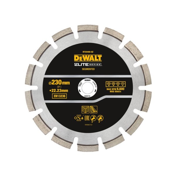 Dewalt DT20466 Διαμαντένια Λεπίδα για Ασφαλτικό Σκυρόδεμα 230mm 